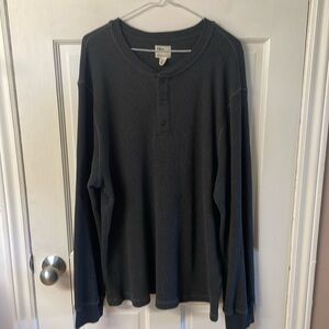 Tilley grey waffle long sleeve unisex layering  henley shirt men’s size XL